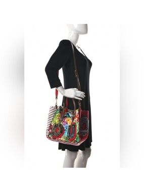 Louis Vuitton Multicolor Floral Patchwork Shoulder Bag with Red Accents